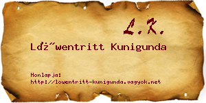 Löwentritt Kunigunda névjegykártya
